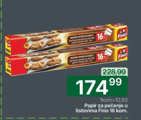 Papir za pečenje u listovima Fino 16 kom