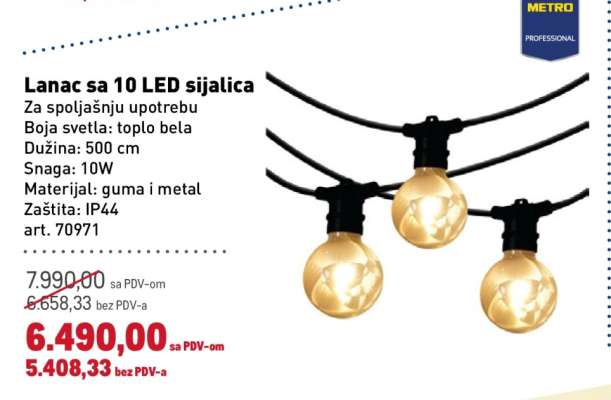 Lanac sa 10 LED sijalica