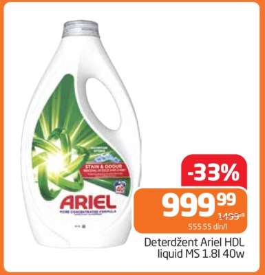 Deterdžent Ariel HDL liquid MS 1.8l 40w