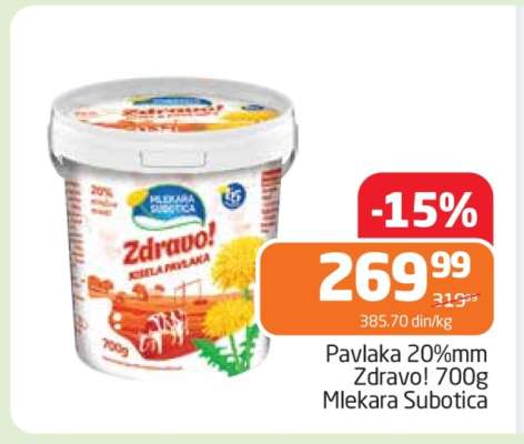 Pavlaka 20%mm Zdravo! 700g Mlekara Subotica