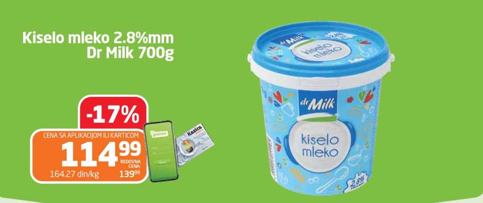 Kiselo mleko 2.8%mm Dr Milk 700g