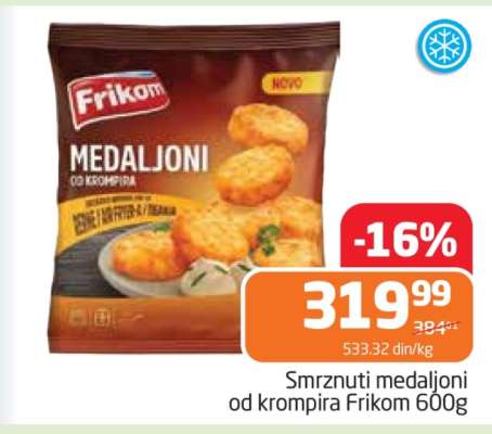 Smrznuti medaljoni od krompira Frikom 600g