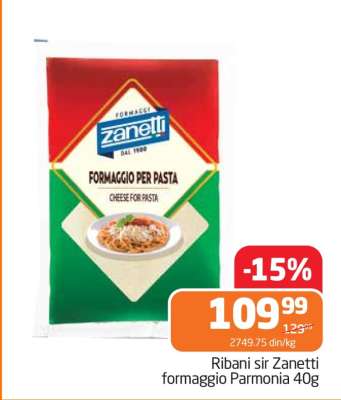 Ribani sir Zanetti formaggio Parmonia 40g