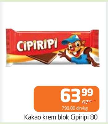 Kakao krem blok Cipiripi 80