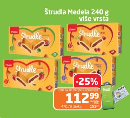 Štrudla Medela 240 g, više vrsta