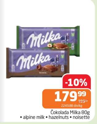 Čokolada Milka 80g