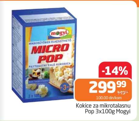 Kokice za mikrotalasnu Pop 3x100g Mogyi