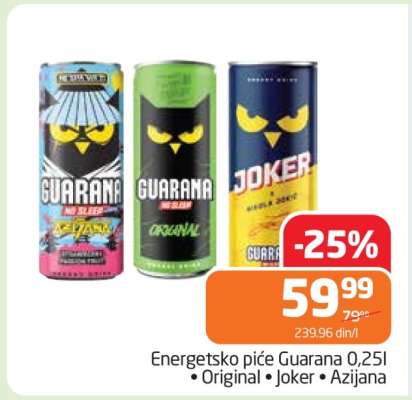Energetsko piće Guarana 0.25l
