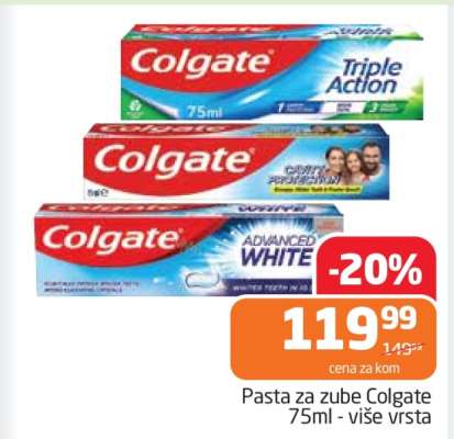 PASTA ZA ZUBE COLGATE 75ml VIŠE VRSTA