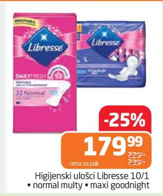 Higijenski ulošci Libresse 10/1