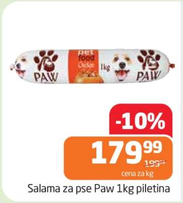 Salama za pse Paw 1kg piletina