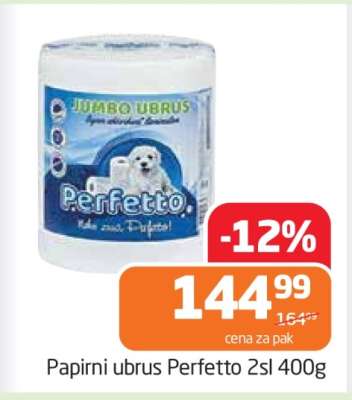 Papirni ubrus Perfetto 2sl 400g