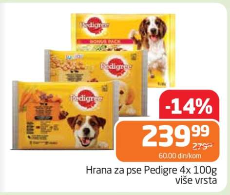 Hrana za pse Pedigre 4x100g