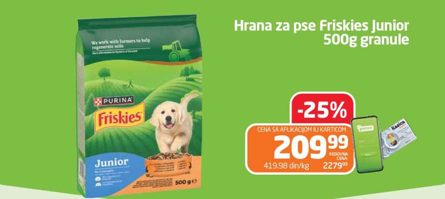 Hrana za pse Friskies Junior 500g granule