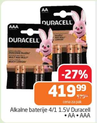 Alkalne baterije 4/1 1.5V Duracell