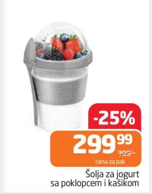 Šolja za jogurt sa poklopcem i kašikom