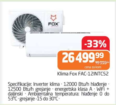 Klima Fox FAC-12INTC52