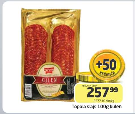 Topola slajs 100g kulen