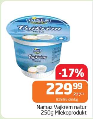 Namaz Vajkrem natur 250g Mlekoprodukt
