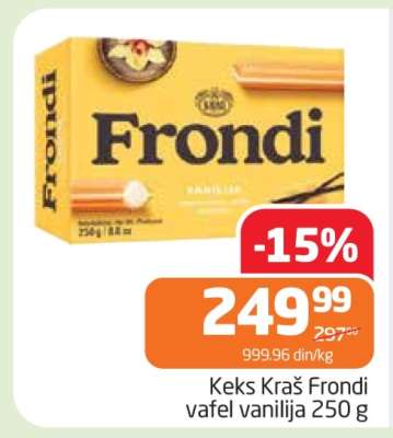 Keks Kraš Frondi vafel vanilija 250 g