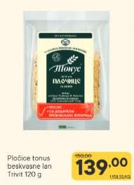 Pločice tonus beskvasne lan Trivit 120 g