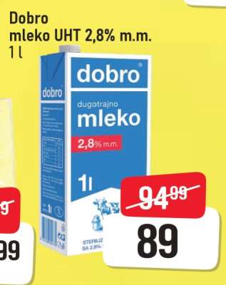 Dobro mleko UHT 2,8% m.m.