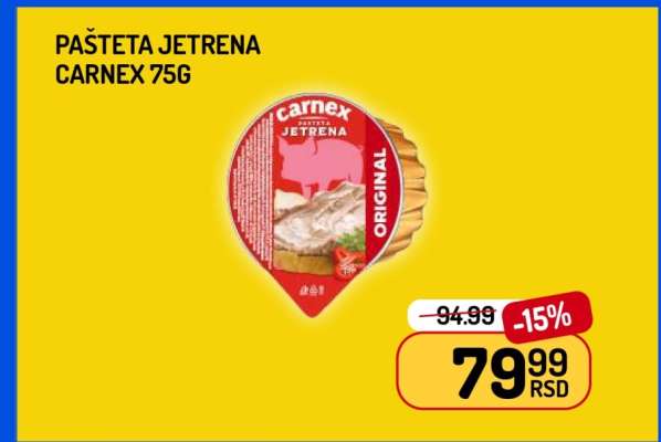 PAŠTETA JETRENA CARNEX 75g