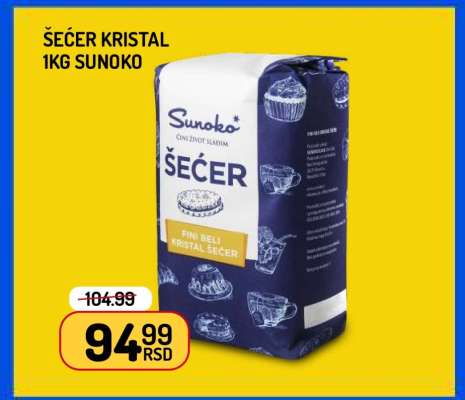 ŠEĆER KRISTAL 1KG SUNOKO