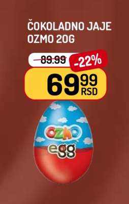 Čokoladno jaje Ozmo 20g