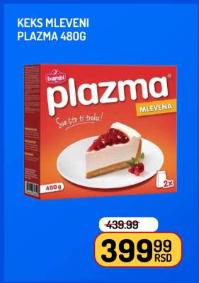 Keks mleveni Plazma 480g