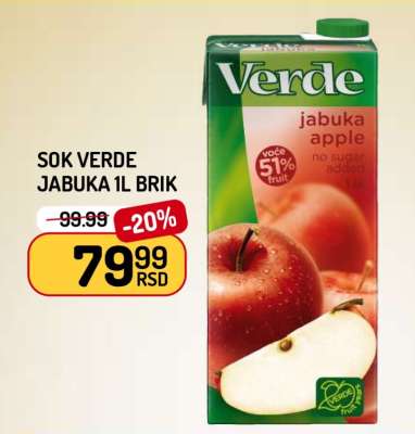 Sok Verde Jabuka 1L Brik