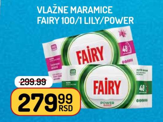 Vlažne maramice Fairy 100/1 Lily/Power