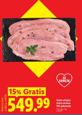 Sveže svinjske šnicle od buta XXL pakovanje