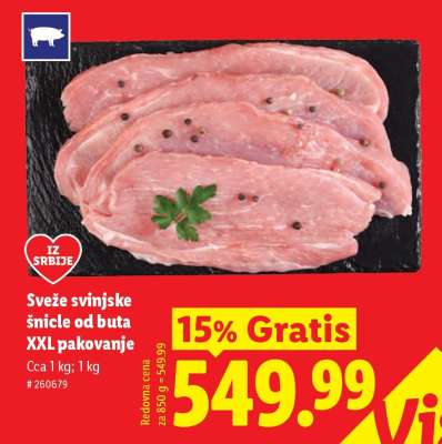 Sveže svinjske šnicle od buta XXL pakovanje