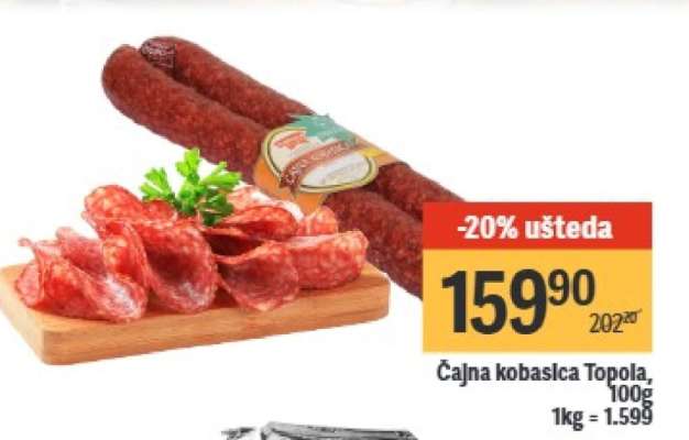 Cajna kobasica Topola 100g