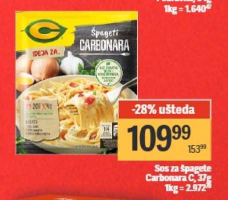 Sos za Špagete Carbonara C, 37 g