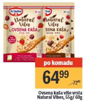 Ovsená kaša více vrstva Natural Vibes, 55g/60g