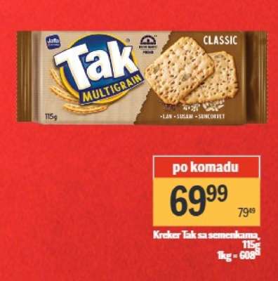 Kreker Tak sa semenkama, 115g
