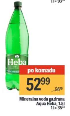 Mineralna voda gazirana Aqua Heba, 1.5l