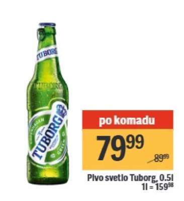 Pivo svetlo Tuborg 0,5l