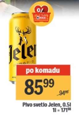 Pivo svetlo Jelen 0.5l
