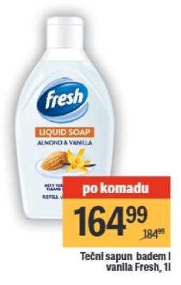 Tečni sapun badem i vanila Fresh, 1l