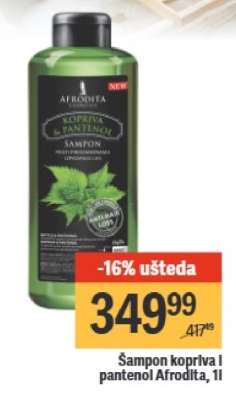 Šampon kopriva i pantenol Afrodita, 1l