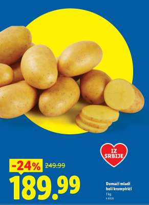 Domáci mladi beli krompirići