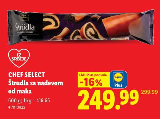 Chef Select Štrudla sa nadevom od maka