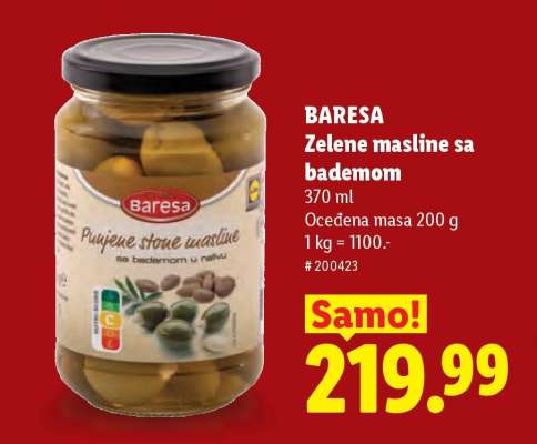 BARESA Zelene masline sa bademom