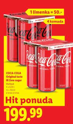 COCA-COLA Original taste ili Zero sugar