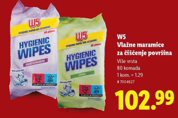 W5 Vlažne maramice za čišćenje površina