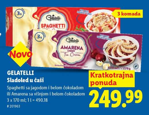 GELATELLI Sladoled u čaši