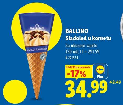 Ballino Sladoled u kornetu